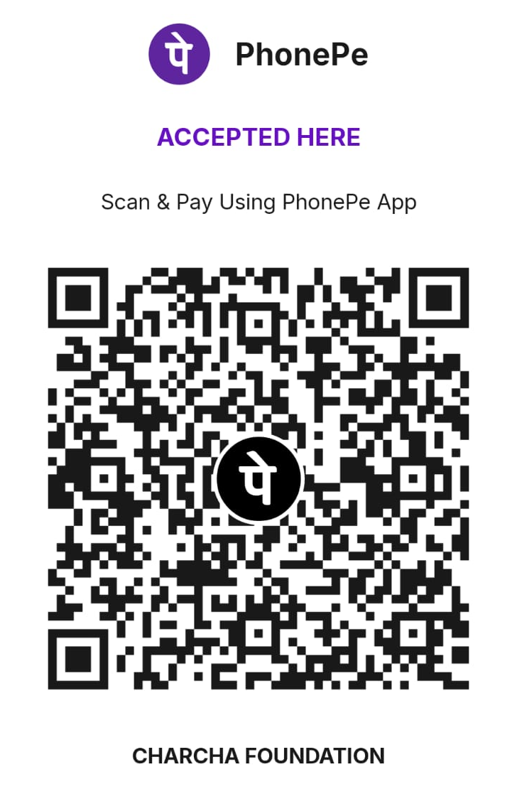 PhonePe UPI QR code to donate to Charcha Foundation